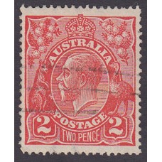 Australian    King George V    2d Red  Single Crown WMK Plate Variety 12L21
